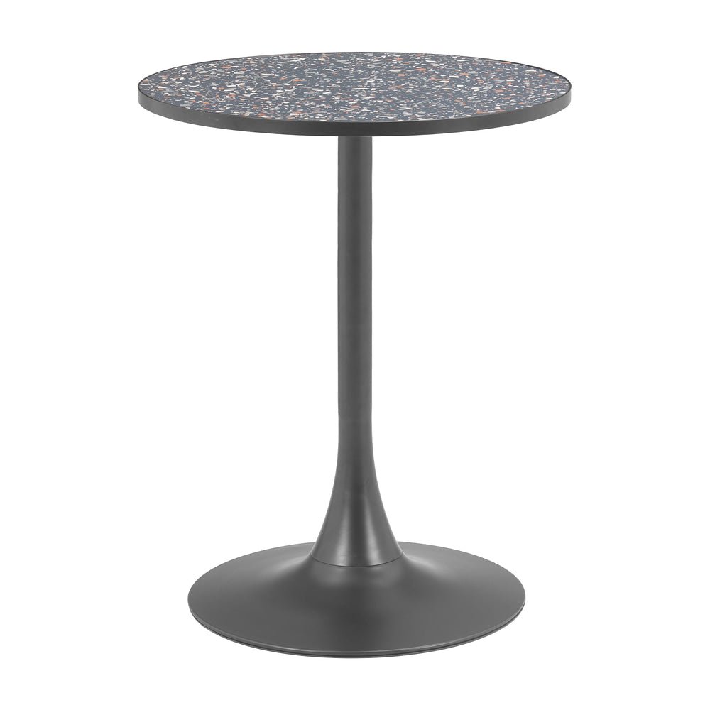 Mesa Bistró para Cafetería - ZUO BITE - Varios Colores - Cubierta de MDF Símil Terrazo y Estructura de Acero con Recubrimiento en Polvo - 110405 - Zuo - NOGAL BEAT - Mesa Comercial Interior