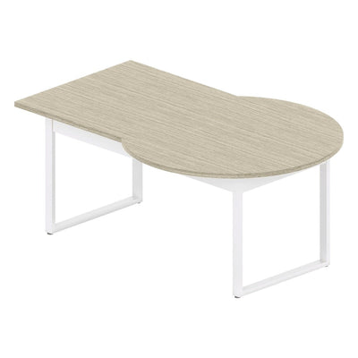 Mesa Colaborativa Tipo P para Espacio de Coworking - GEBESA VENTI - Frente 150 cm - Cubierta de Aglomerado y Base de Acero - GDVE573150CN - GEBESA - NOGAL BEAT - Mesa de Juntas