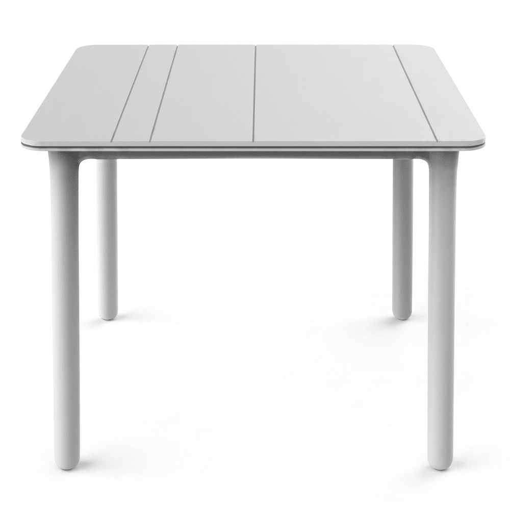 Mesa cuadrada Resol Solid 90x90 en polipropileno con patas reforzadas con fibra de vidrio.