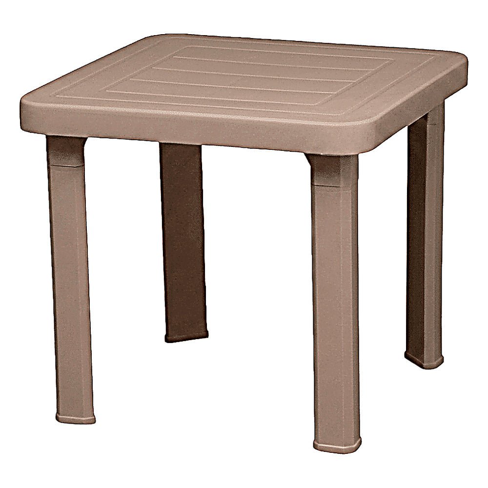 Mesa Comercial al Aire Libre Baja - RESOL ANDORRA - varios Colores - 4 Puntas con Patas Embutidas y Protección - 06710 - Resol - NOGAL BEAT - Mesa de Terraza