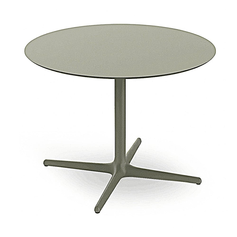 Mesa Comercial al Aire Libre Circular Baja - RESOL TOLEDO XL - Varios Colores - Estructura de Aluminio y Sobre Compacto Fenólico - 05875 - Resol - NOGAL BEAT - Mesa de Terraza