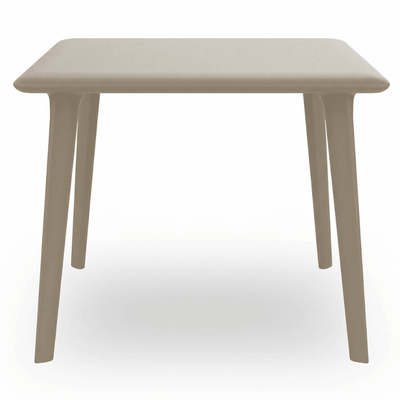 Mesa cuadrada Resol New Dessa 90x90 en polipropileno con estructura de acero anticorrosivo para exterior.