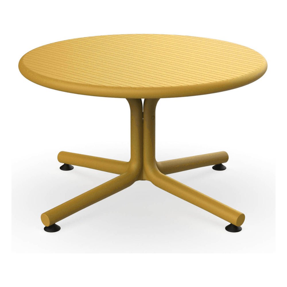 Mesa Comercial Baja al Aire Libre Circular - RESOL BINI LOUNGE - Varios Colores - Protección UV - 05402 - Resol - NOGAL BEAT - Mesa de Terraza