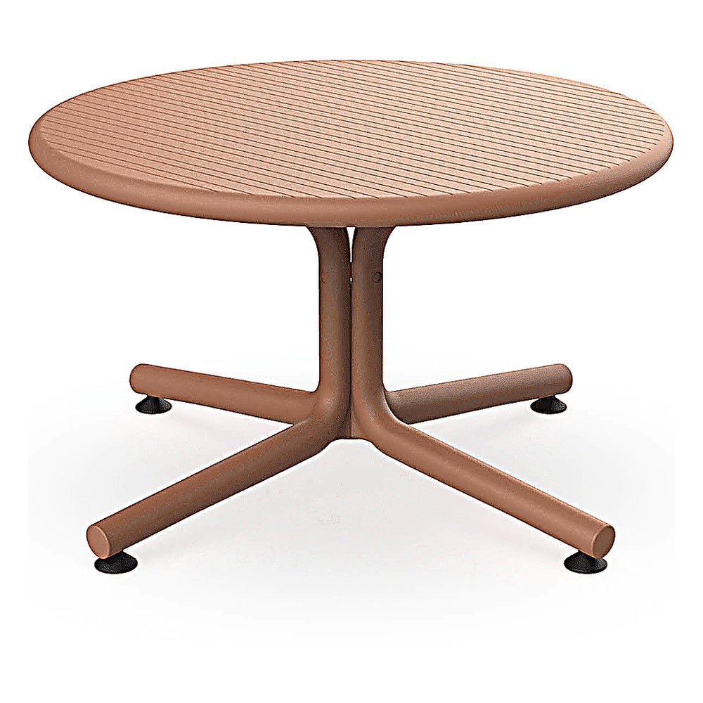 Mesa Comercial Baja al Aire Libre Circular - RESOL BINI LOUNGE - Varios Colores - Protección UV - 05401 - Resol - NOGAL BEAT - Mesa de Terraza