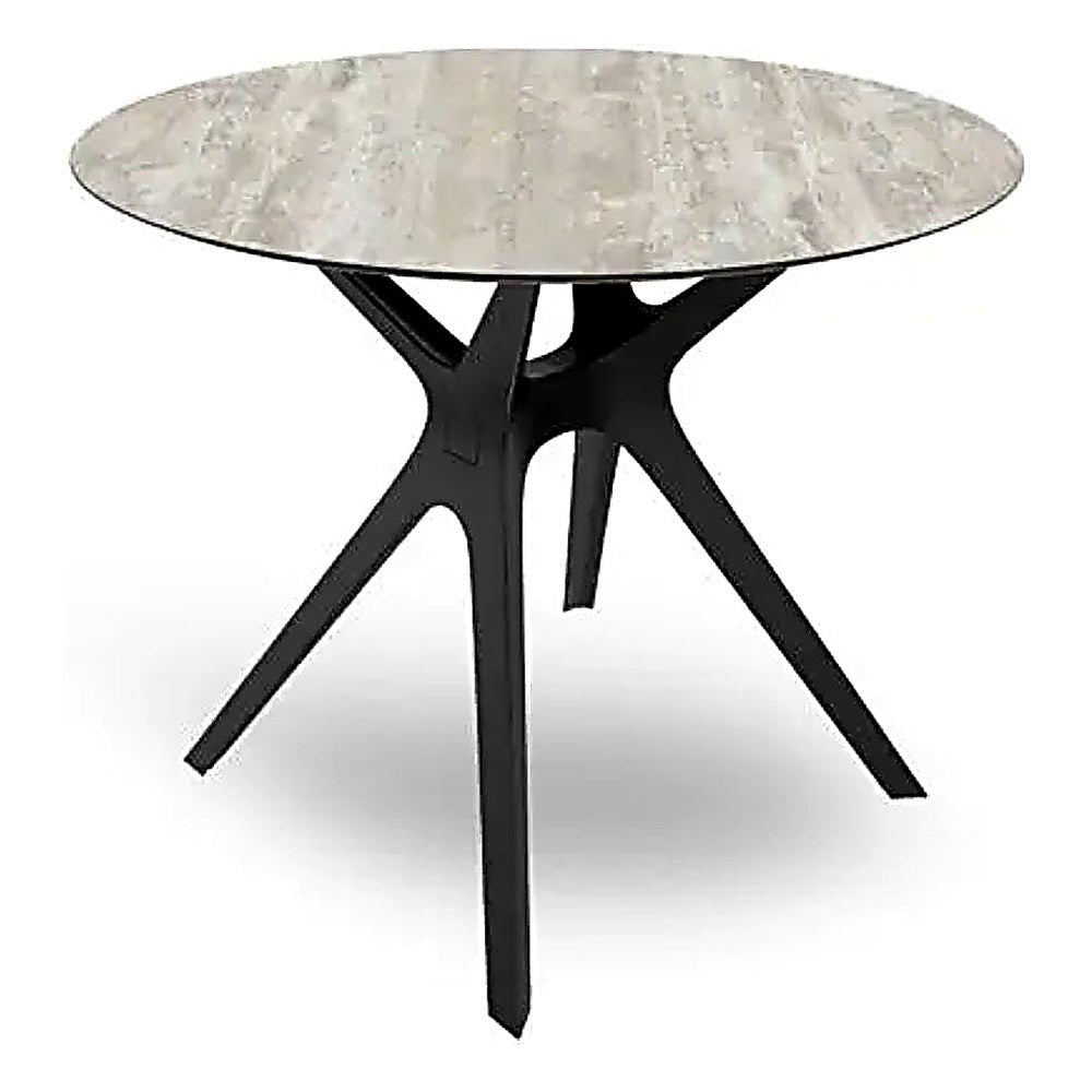 Mesa Comercial Baja al Aire Libre Circular - RESOL VELA S Ø80 - Varios Colores - Tecnología Asistida Gas con Protección UV y Enlazadas - 04033 - Resol - NOGAL BEAT - Mesa de Terraza