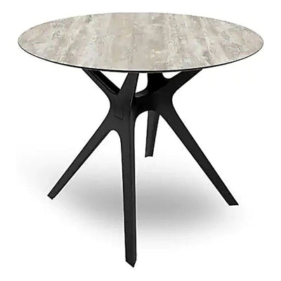 Mesa Comercial Baja al Aire Libre Circular - RESOL VELA S Ø80 - Varios Colores - Tecnología Asistida Gas con Protección UV y Enlazadas - 04033 - Resol - NOGAL BEAT - Mesa de Terraza
