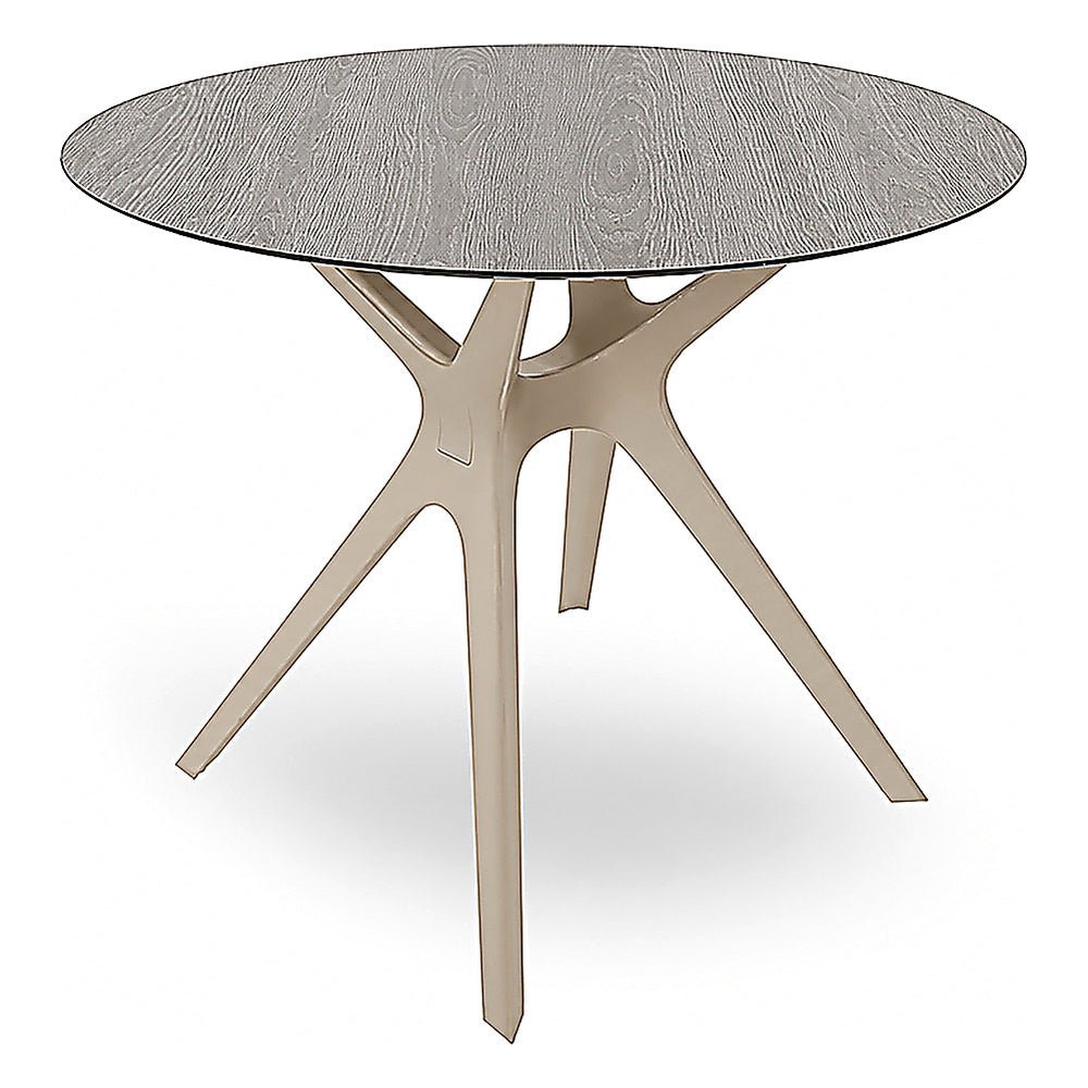 Mesa Comercial Baja al Aire Libre Circular - RESOL VELA S Ø80 - Varios Colores - Tecnología Asistida Gas con Protección UV y Enlazadas - 04037 - Resol - NOGAL BEAT - Mesa de Terraza