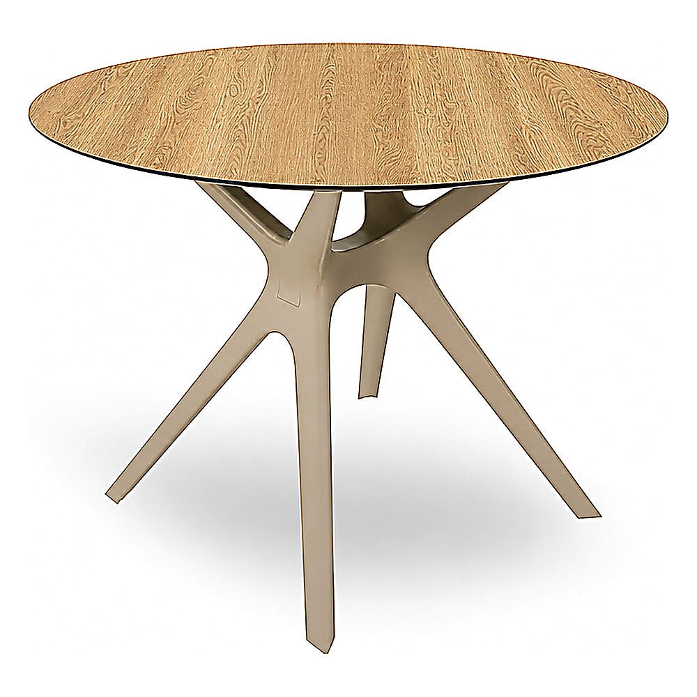 Mesa Comercial Baja al Aire Libre Circular - RESOL VELA S Ø80 - Varios Colores - Tecnología Asistida Gas con Protección UV y Enlazadas - 04038 - Resol - NOGAL BEAT - Mesa de Terraza