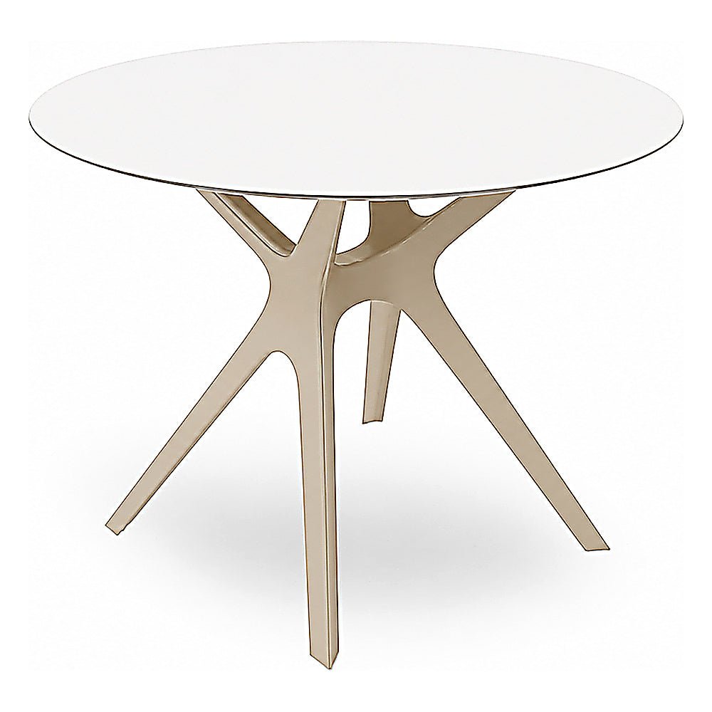 Mesa Comercial Baja al Aire Libre Circular - RESOL VELA S Ø80 - Varios Colores - Tecnología Asistida Gas con Protección UV y Enlazadas - 03049 - Resol - NOGAL BEAT - Mesa de Terraza