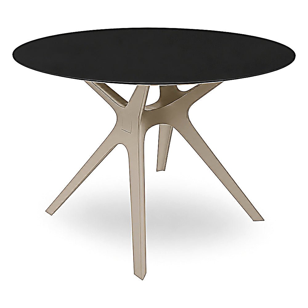 Mesa Comercial Baja al Aire Libre Circular - RESOL VELA S Ø80 - Varios Colores - Tecnología Asistida Gas con Protección UV y Enlazadas - 03050 - Resol - NOGAL BEAT - Mesa de Terraza