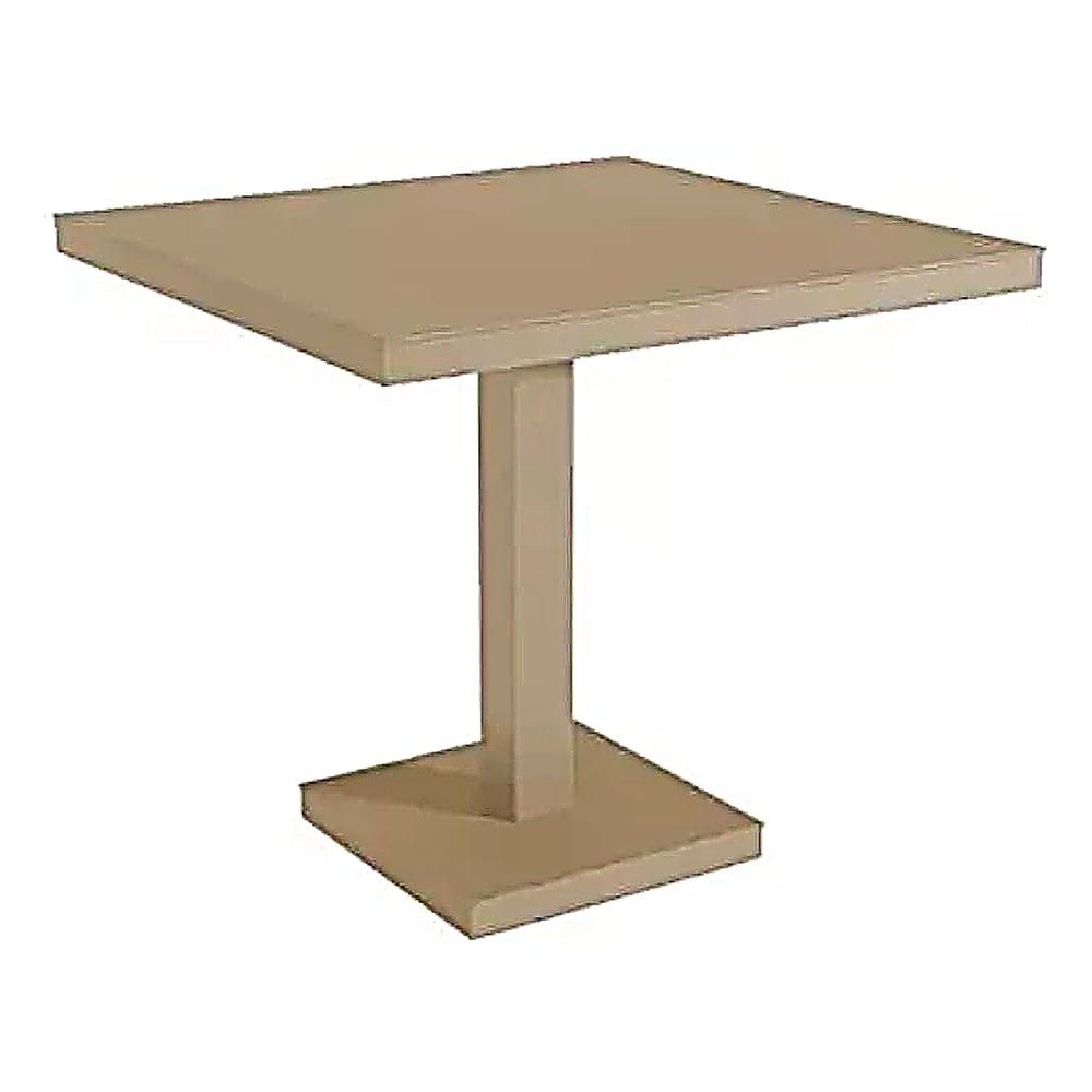 Mesa Comercial para Restaurantes Cuadrada - RESOL BARCINO PIE CENTRAL 90x90 SQUARE - Varios Colores - Estructura de Aluminio - 01421 - Resol - NOGAL BEAT - Mesa Comercial Interior