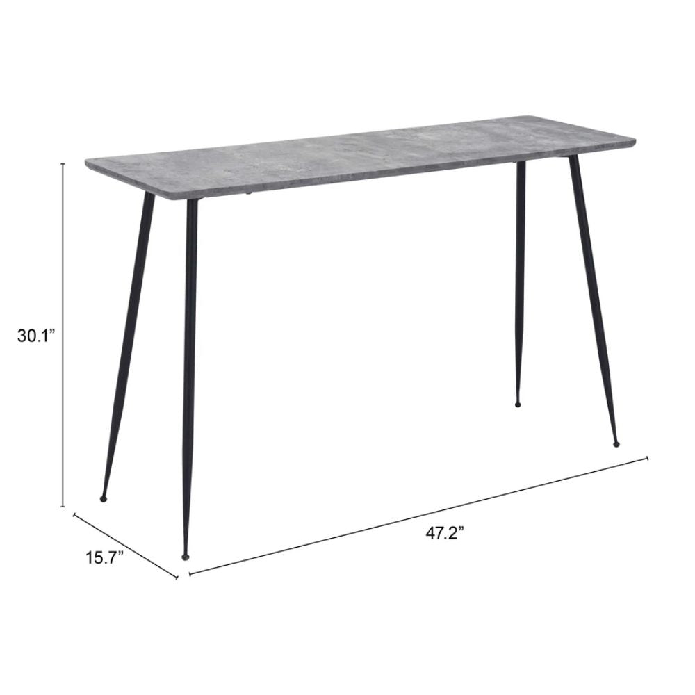 MESA CONSOLA NOGAL BEAT GARD | Mesa Ocasional Decorativa | 77 cm | Estructura Acero | Gris | MDF Hormigón Sintético | Interior - 101887 - Zuo - NOGAL BEAT - Mesas