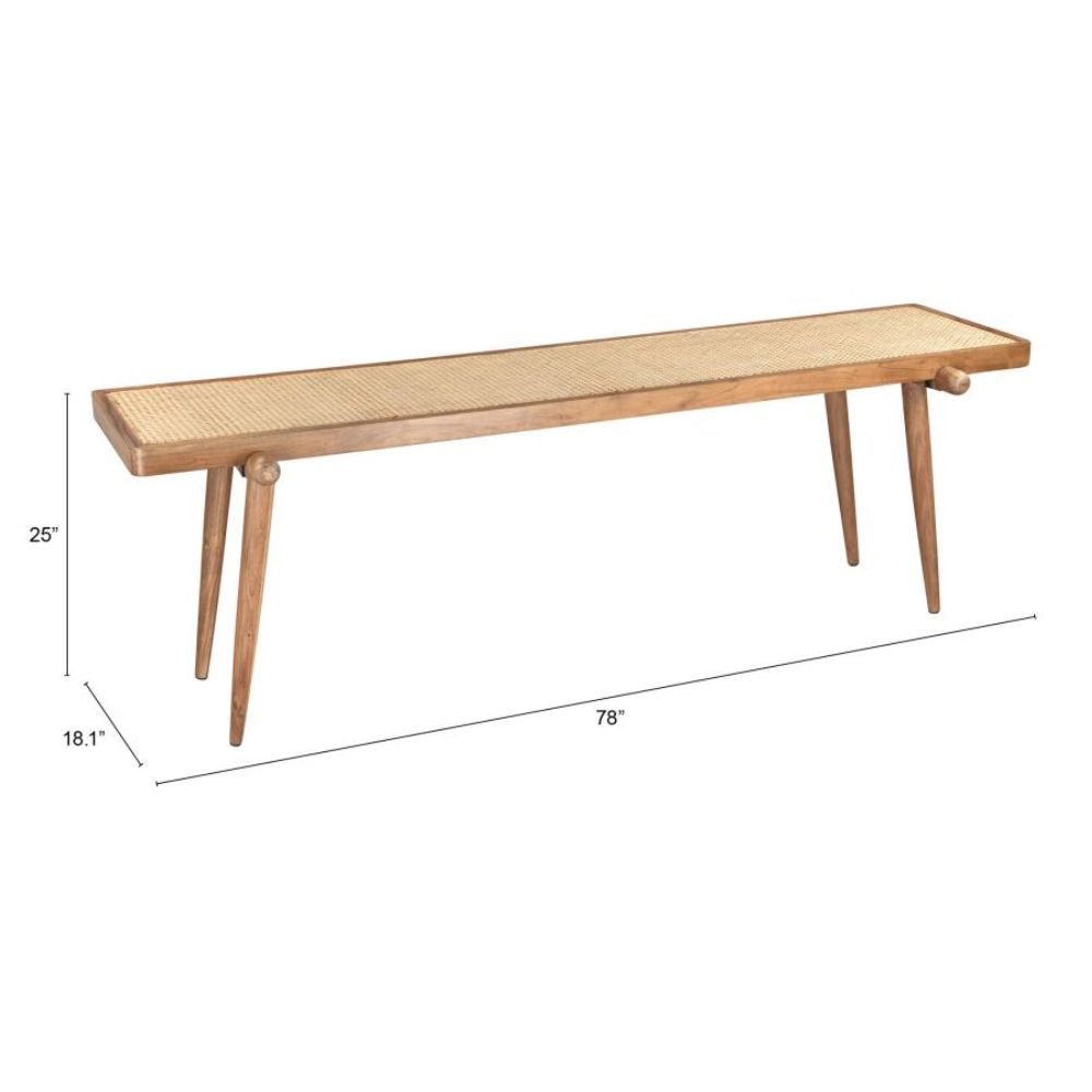 MESA CONSOLA NOGAL BEAT OLYPHANT | Mesa Consola Ocasional Decorativa | 64 cm | Natural | Madera de Acacia Ratán | Interior - 109469 - Zuo - NOGAL BEAT -