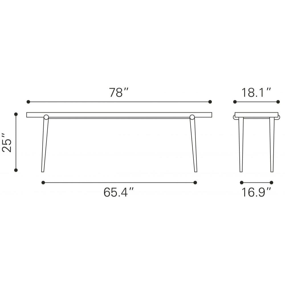 MESA CONSOLA NOGAL BEAT OLYPHANT | Mesa Consola Ocasional Decorativa | 64 cm | Natural | Madera de Acacia Ratán | Interior - 109469 - Zuo - NOGAL BEAT -