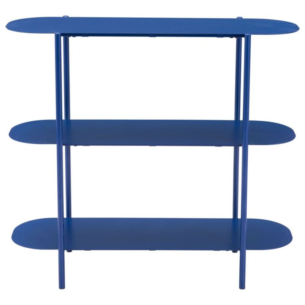 MESA CONSOLA NOGAL BEAT TRE | Mesa Ocasional para Sala de Estar Vestibulo | 81 cm | Base 4 Puntas | Azul | Acero con Recubrimiento en Polvo | Interior - 109417 - Zuo - NOGAL BEAT - Mesas