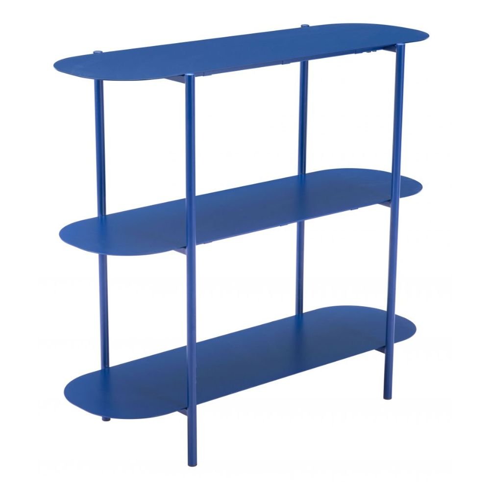 MESA CONSOLA NOGAL BEAT TRE | Mesa Ocasional para Sala de Estar Vestibulo | 81 cm | Base 4 Puntas | Azul | Acero con Recubrimiento en Polvo | Interior - 109417 - Zuo - NOGAL BEAT - Mesas