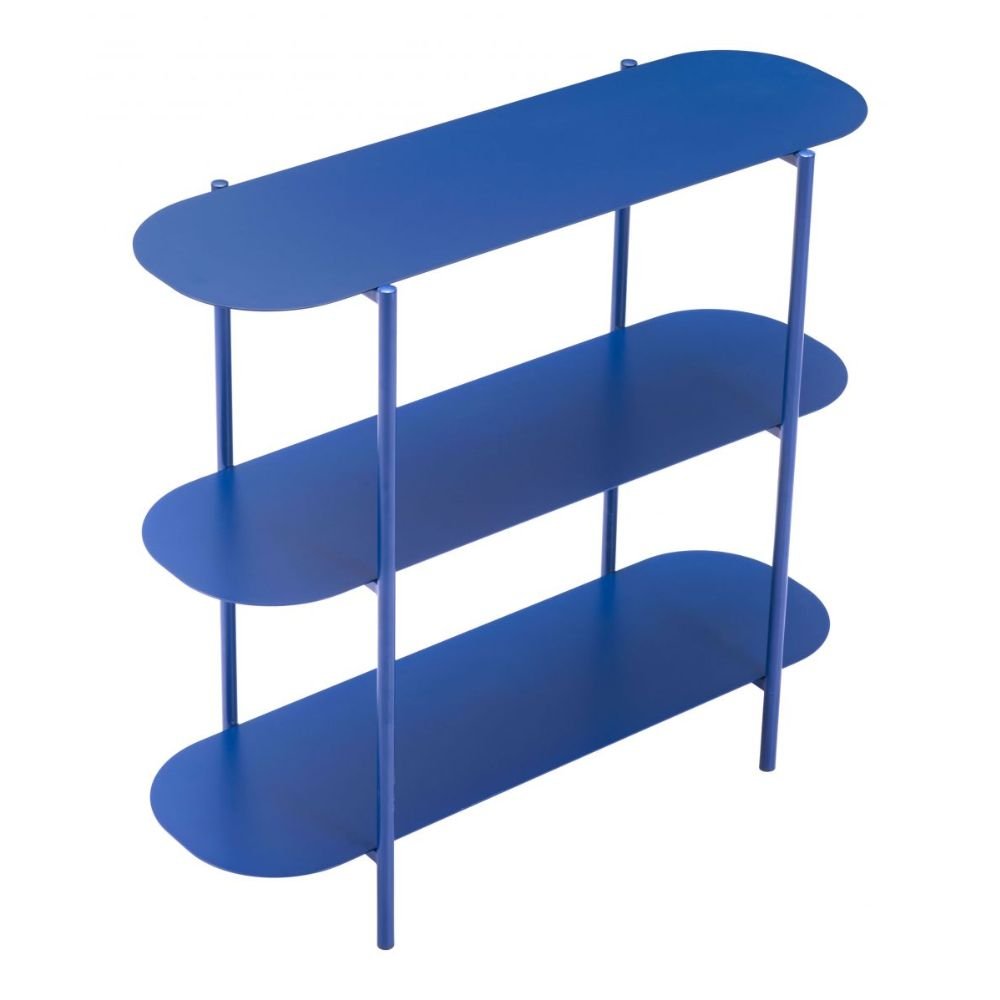 MESA CONSOLA NOGAL BEAT TRE | Mesa Ocasional para Sala de Estar Vestibulo | 81 cm | Base 4 Puntas | Azul | Acero con Recubrimiento en Polvo | Interior - 109417 - Zuo - NOGAL BEAT - Mesas