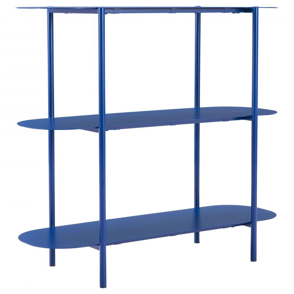 MESA CONSOLA NOGAL BEAT TRE | Mesa Ocasional para Sala de Estar Vestibulo | 81 cm | Base 4 Puntas | Azul | Acero con Recubrimiento en Polvo | Interior - 109417 - Zuo - NOGAL BEAT - Mesas