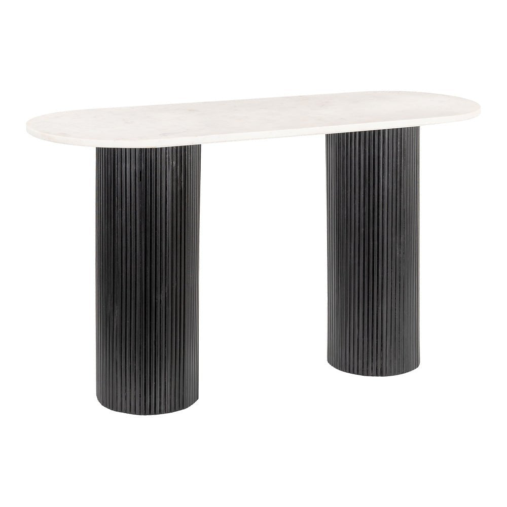 Mesa Consola para Lobby de Hotel - ZUO IZOLA - Varios Colores - Cubierta de Mármol Natural y Estructura de MDF - 110230 - Zuo - NOGAL BEAT - Mesa Comercial Interior