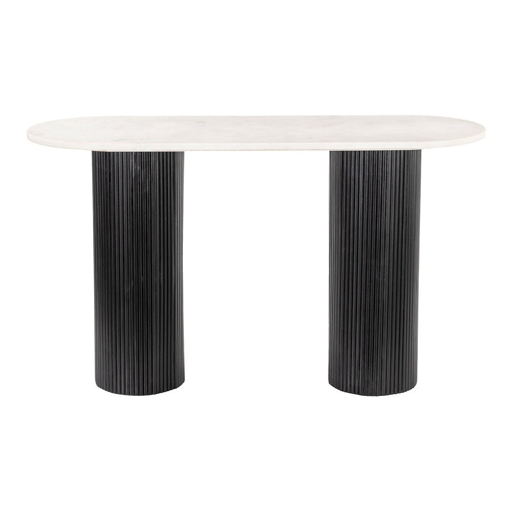 Mesa Consola para Lobby de Hotel - ZUO IZOLA - Varios Colores - Cubierta de Mármol Natural y Estructura de MDF - 110230 - Zuo - NOGAL BEAT - Mesa Comercial Interior