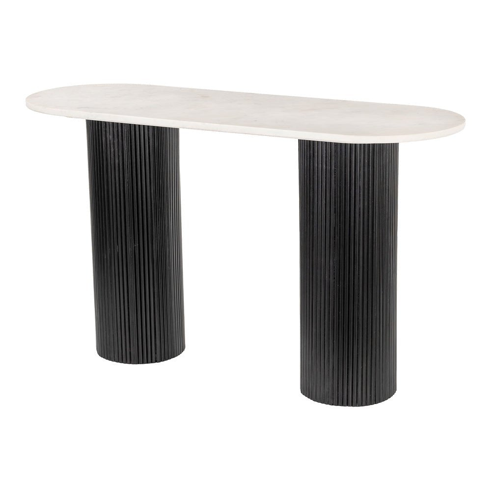 Mesa Consola para Lobby de Hotel - ZUO IZOLA - Varios Colores - Cubierta de Mármol Natural y Estructura de MDF - 110230 - Zuo - NOGAL BEAT - Mesa Comercial Interior