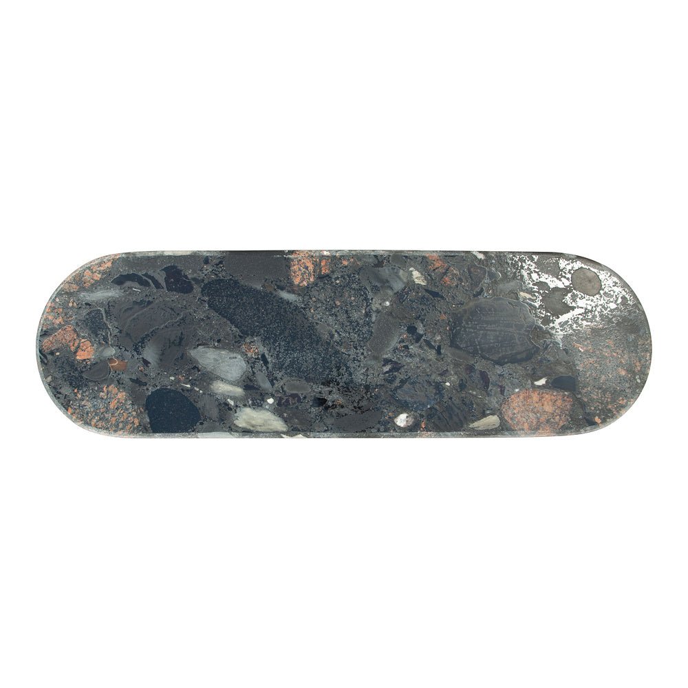 Mesa Consola para Recepción - ZUO LUXOR - Multicolor - Cubierta de Mármol Natural y Estructura de Hierro Electrochapado - 109761 - Zuo - NOGAL BEAT - Mesa Comercial Interior
