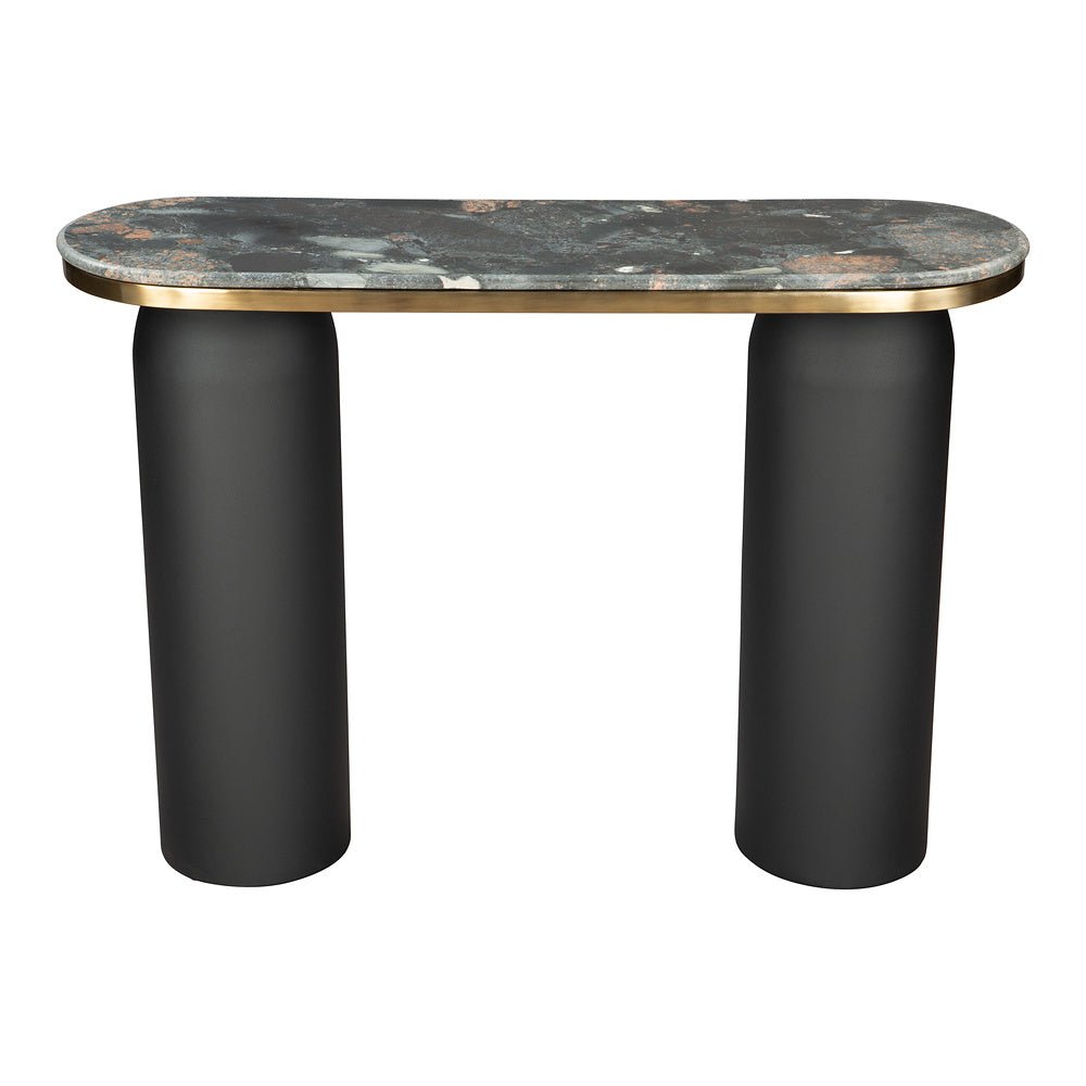 Mesa Consola para Recepción - ZUO LUXOR - Multicolor - Cubierta de Mármol Natural y Estructura de Hierro Electrochapado - 109761 - Zuo - NOGAL BEAT - Mesa Comercial Interior