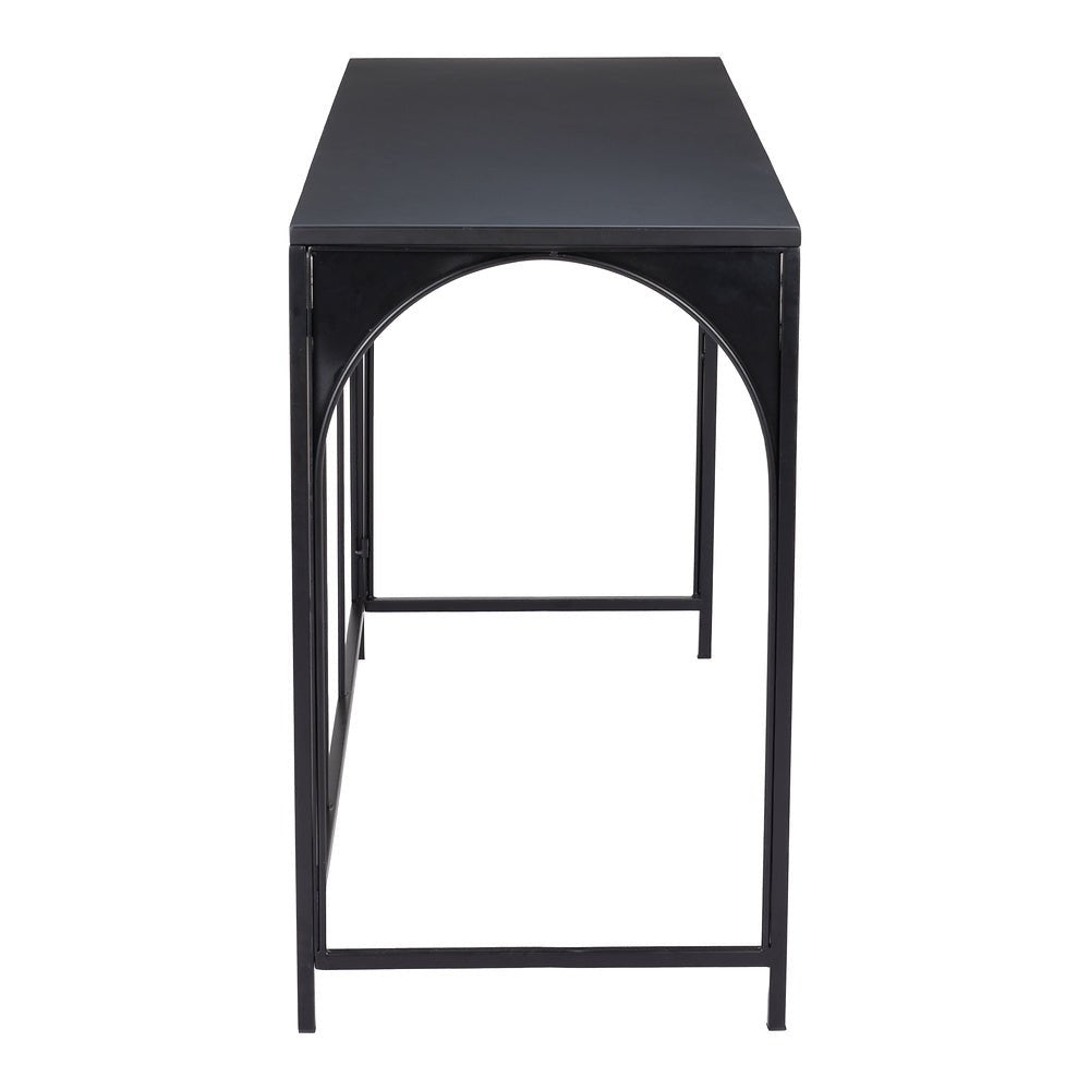 Mesa Consola para Sala de Espera - ZUO LORIET - Negro - Estructura y Cubierta en Acero Pintado - 109837 - Zuo - NOGAL BEAT - Mesa Comercial Interior
