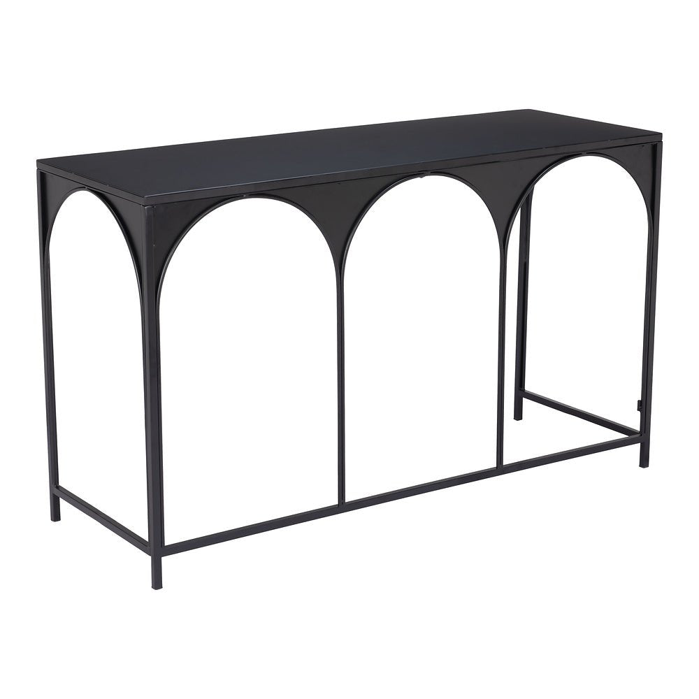 Mesa Consola para Sala de Espera - ZUO LORIET - Negro - Estructura y Cubierta en Acero Pintado - 109837 - Zuo - NOGAL BEAT - Mesa Comercial Interior