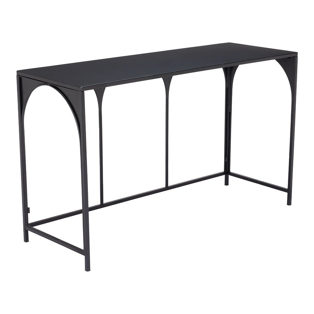 Mesa Consola para Sala de Espera - ZUO LORIET - Negro - Estructura y Cubierta en Acero Pintado - 109837 - Zuo - NOGAL BEAT - Mesa Comercial Interior