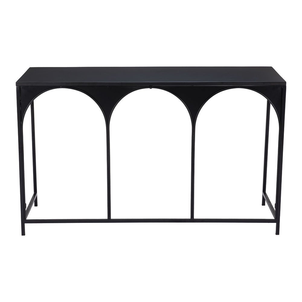 Mesa Consola para Sala de Espera - ZUO LORIET - Negro - Estructura y Cubierta en Acero Pintado - 109837 - Zuo - NOGAL BEAT - Mesa Comercial Interior