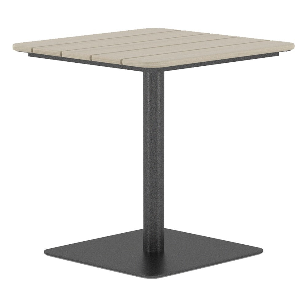 Mesa Cuadrada con Columna para Jardín - GEBESA GRC BOWEN - Alto 75 cm - Cubierta de HDPE y Base de Acero - GGRB520242430 - GEBESA - NOGAL BEAT - Mesa Comercial Exterior
