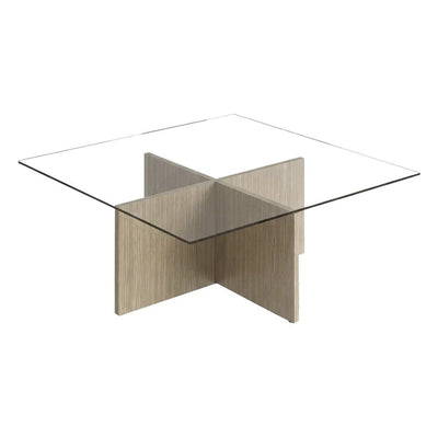 Mesa de Centro con Vidrio para Área Lounge - GEBESA BENTO - Frente 120 cm - Cristal de 12 mm - GCB505120CV - GEBESA - NOGAL BEAT - Mesa Comercial Interior