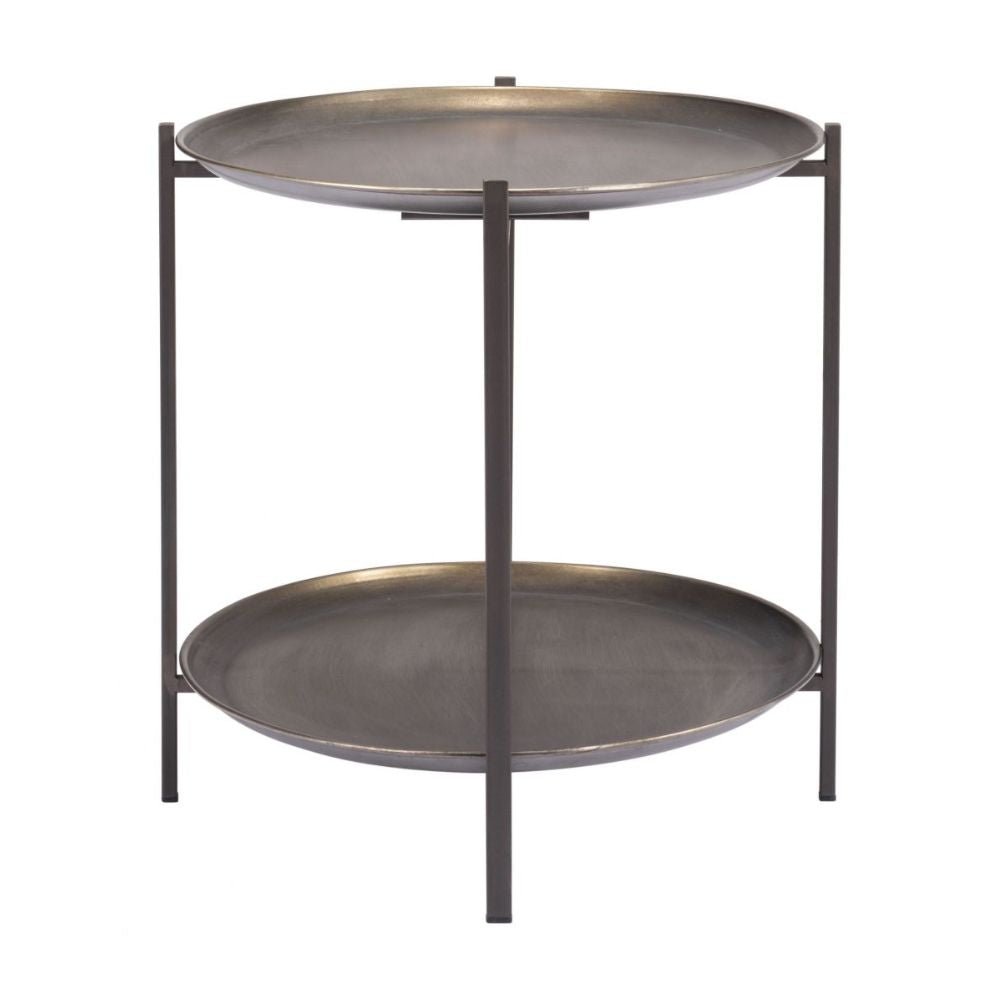 MESA DE CENTRO NOGAL BEAT BRONSON | Mesa de Centro Ocasional para Sala | 45 cm | Bronce | Acero Pintado | Interior - 109598 - Zuo - NOGAL BEAT - Mesas