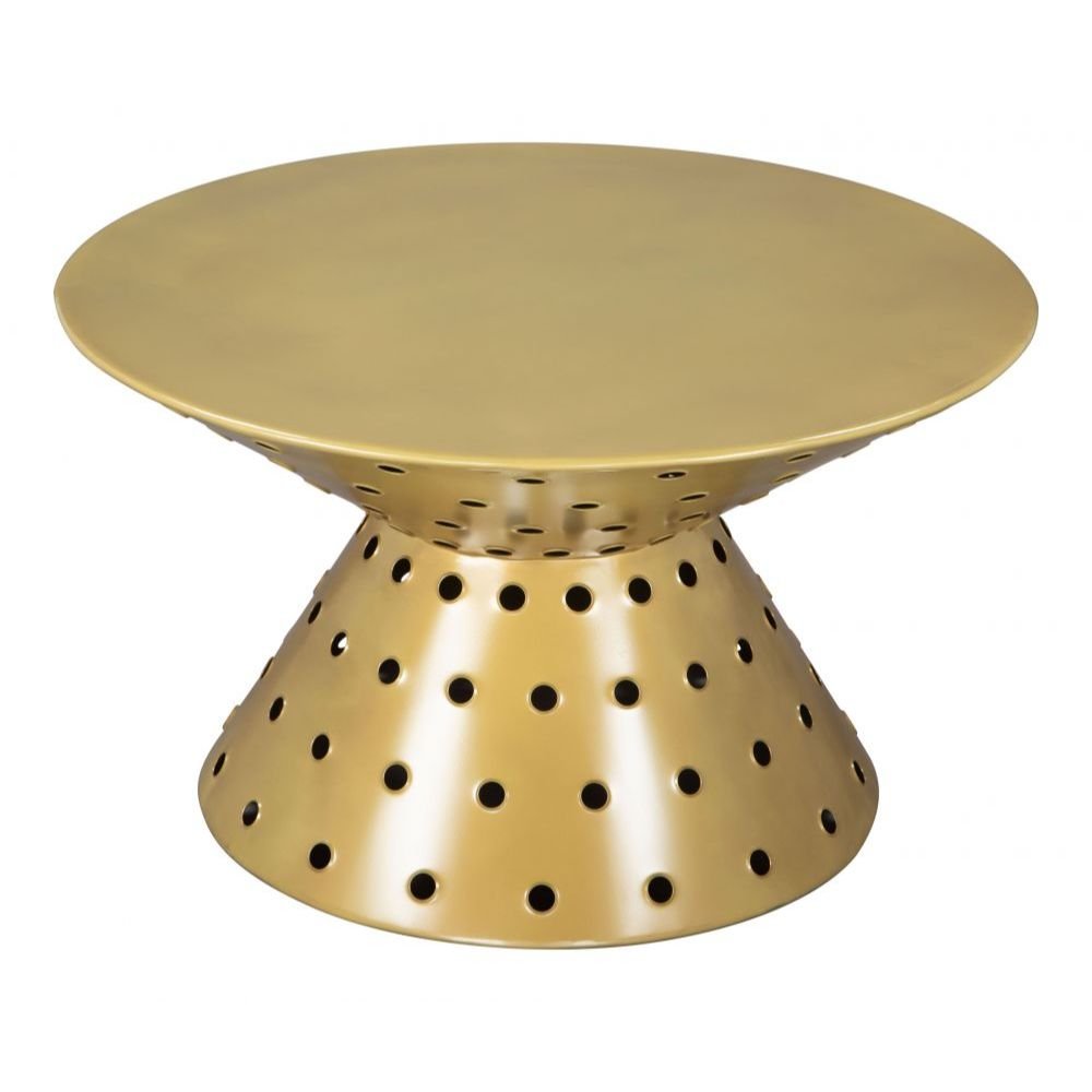 MESA DE CENTRO NOGAL BEAT ELECTRON | Mesa de Centro Decorativa para Sala | 44 cm | Oro | Hierro | Interior - 109273 - Zuo - NOGAL BEAT - Mesas