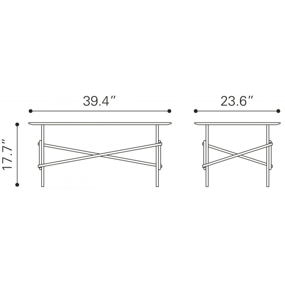 MESA DE CENTRO NOGAL BEAT IRELAND | Mesa de Centro Decorativa para Sala | 45 cm | Estructura Acero Negro | Marrón | MDF de Madera Sintética | Interior - 109286 - Zuo - NOGAL BEAT - Mesas