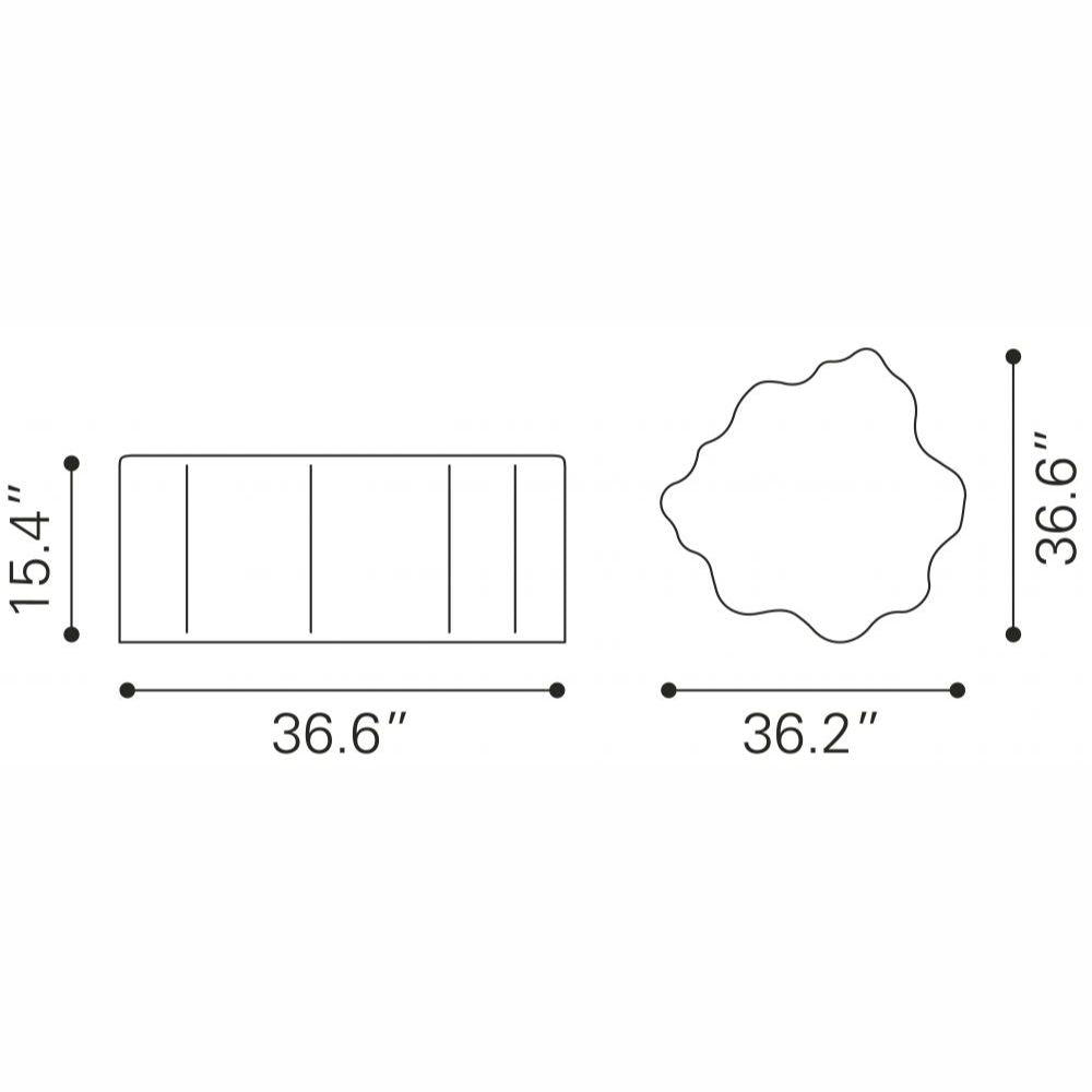 MESA DE CENTRO NOGAL BEAT KORTHA | Mesa de Centro Ocasional para Sala | 40 cm | Plata | Aluminio con Recubrimiento en Polvo | Interior - 109462 - Zuo - NOGAL BEAT - Mesas