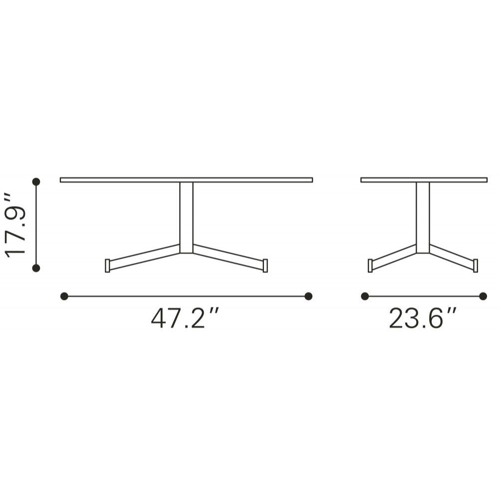 MESA DE CENTRO NOGAL BEAT MAZZY | Mesa de Centro Ocasional Decorativa | 46 cm | Estructura Acero Negro | Marrón | MDF de Madera Sintética | Interior - 109072 - Zuo - NOGAL BEAT - Mesas