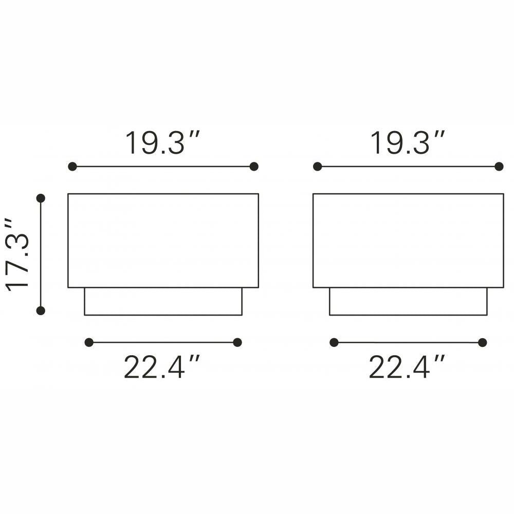 MESA DE CENTRO NOGAL BEAT MONO | Mesa de Centro Ocasional para Sala | 44 cm | Oro | Aluminio Pintado | Interior - 109368 - Zuo - NOGAL BEAT - Mesas