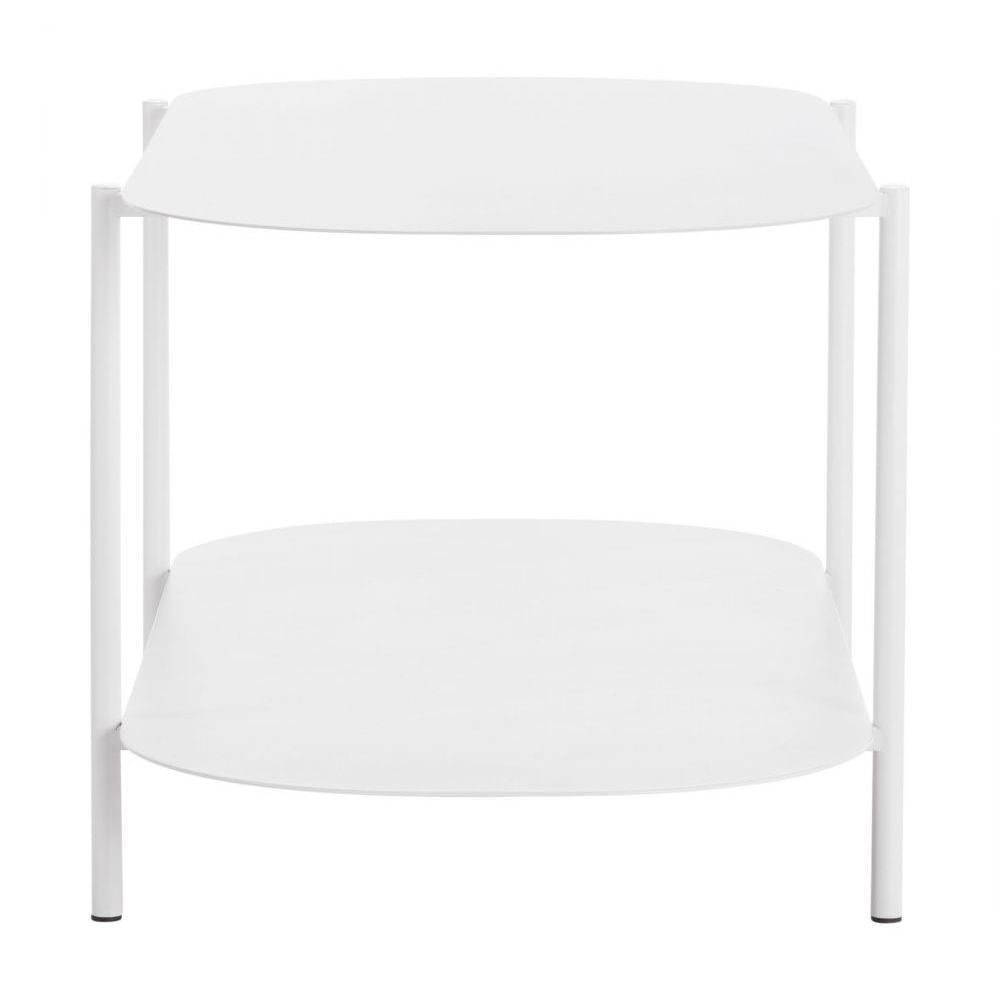 MESA DE CENTRO NOGAL BEAT PULLMAN | Mesa de Centro para Sala de Estar Hogar | 46 cm | Base 4 Puntas | Blanco | Acero con Recubrimiento en Polvo | Interior - 109432 - Zuo - NOGAL BEAT - Mesas