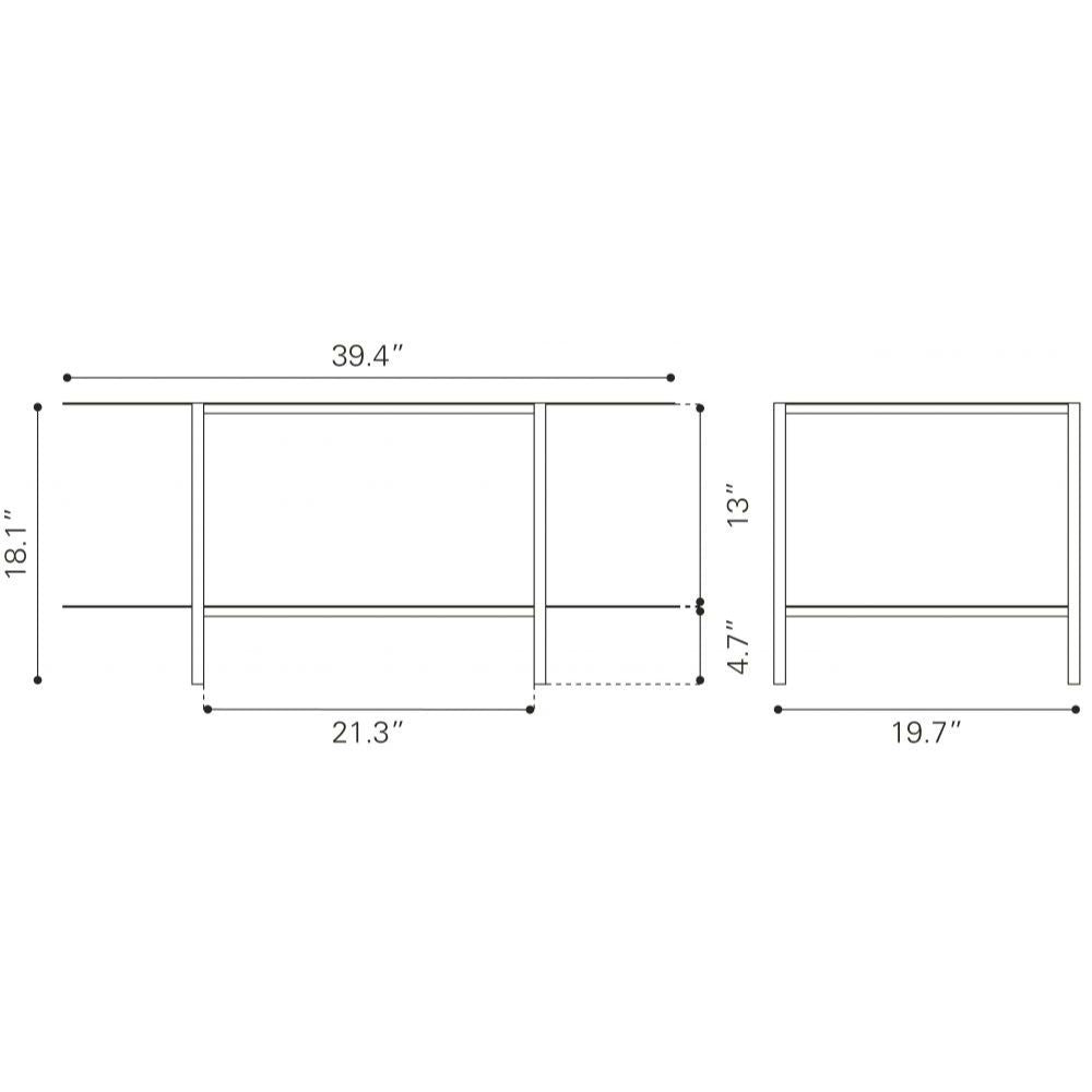 MESA DE CENTRO NOGAL BEAT PULLMAN | Mesa de Centro para Sala de Estar Hogar | 46 cm | Base 4 Puntas | Blanco | Acero con Recubrimiento en Polvo | Interior - 109432 - Zuo - NOGAL BEAT - Mesas