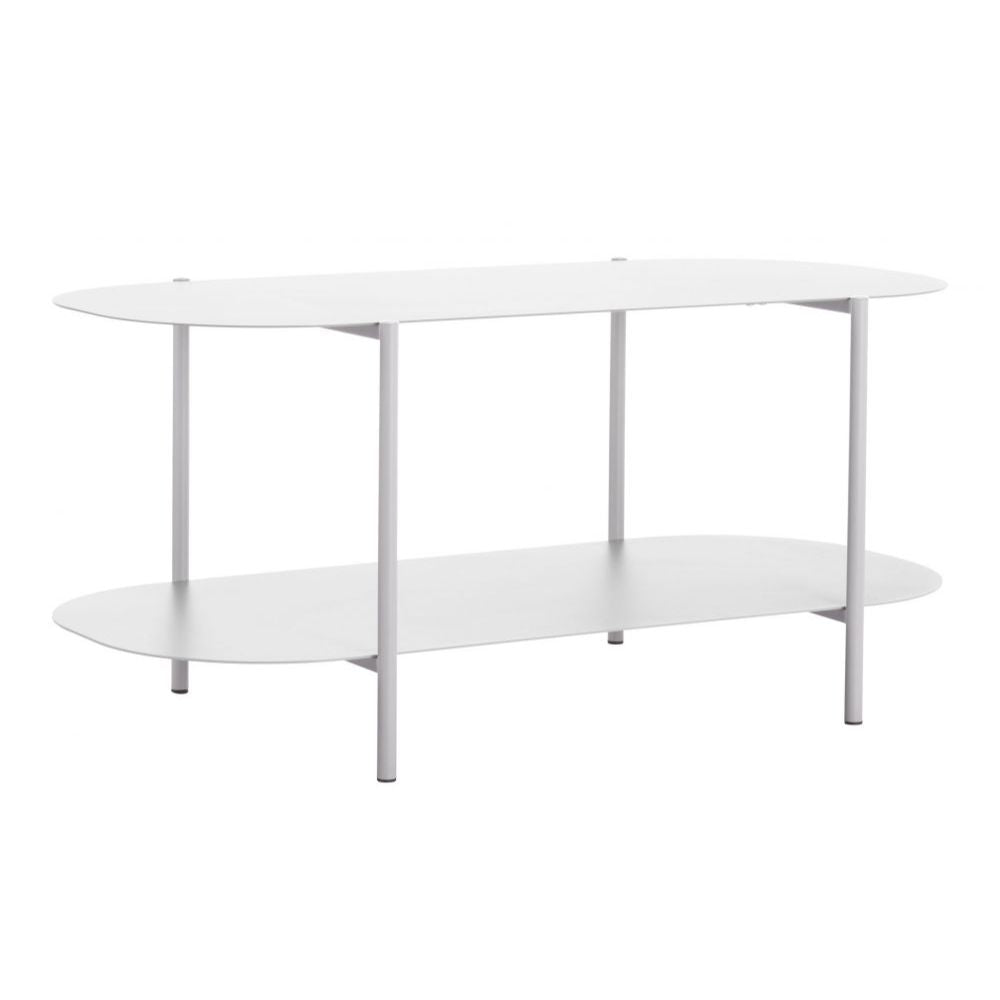 MESA DE CENTRO NOGAL BEAT PULLMAN | Mesa de Centro para Sala de Estar Hogar | 46 cm | Base 4 Puntas | Gris | Acero con Recubrimiento en Polvo | Interior - 109431 - Zuo - NOGAL BEAT - Mesas