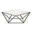 MESA DE CENTRO NOGAL BEAT TINTERN | Mesa de Centro Ocasional para Sala | 42 cm | Estructura Acero Bronce | Blanco | Mármol Sintético | Interior - 100657 - Zuo - NOGAL BEAT - Mesas