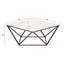 MESA DE CENTRO NOGAL BEAT TINTERN | Mesa de Centro Ocasional para Sala | 42 cm | Estructura Acero Bronce | Blanco | Mármol Sintético | Interior - 100657 - Zuo - NOGAL BEAT - Mesas