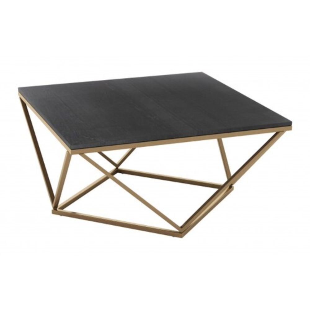 MESA DE CENTRO NOGAL BEAT VERONA | Mesa de Centro Decorativa para Sala | 44 cm | Estructura Hierro Latón | Negro | Mármol MDF | Interior - 101735 - Zuo - NOGAL BEAT - Mesas