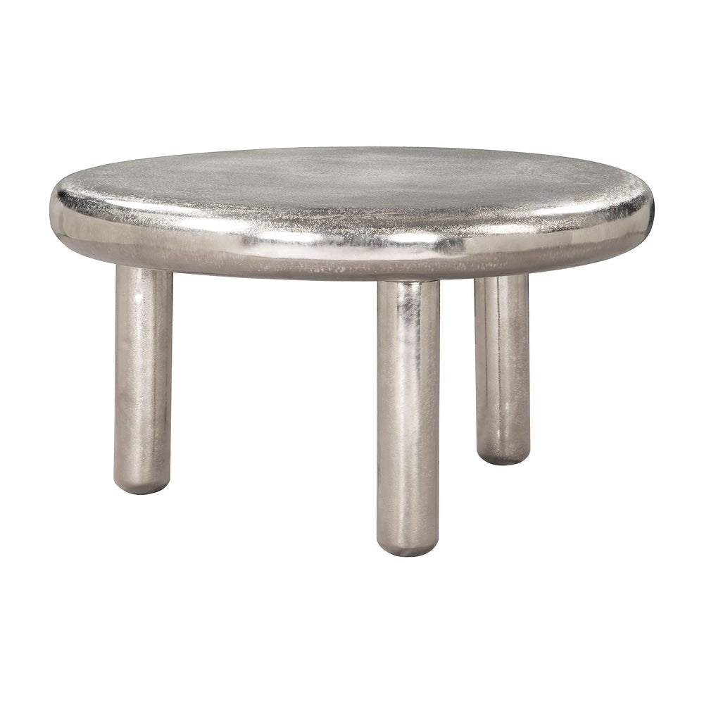 Mesa de Centro para Área de Descanso - ZUO ARIAN - Plata - Estructura y Cubierta en Aluminio Reciclado - 110796 - Zuo - NOGAL BEAT - Mesa Comercial Interior