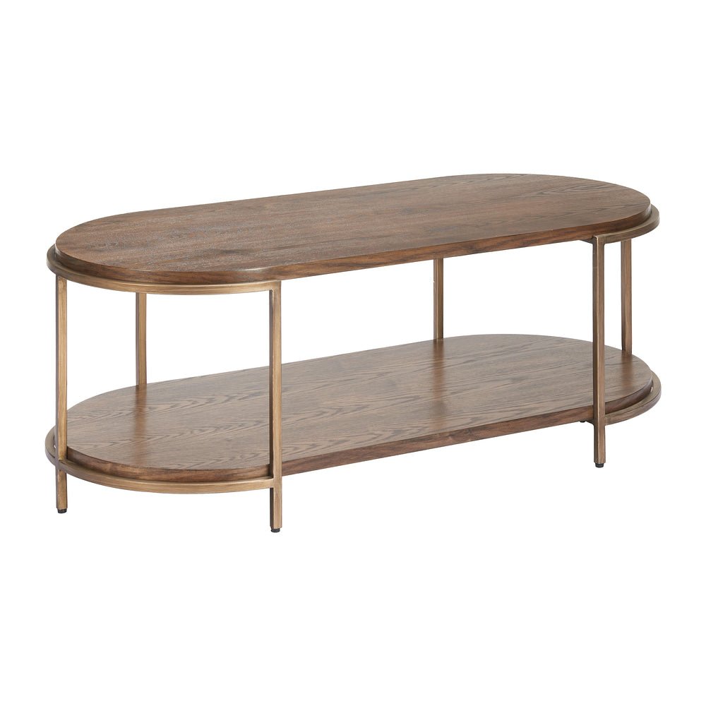 Mesa de Centro para Consultorio - ZUO NIJU - Café - Cubierta de Madera de Abeto y Estructura de Acero con Recubrimiento en Polvo - 110451 - Zuo - NOGAL BEAT - Mesa Comercial Interior