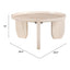 Mesa de Centro para Habitación de Hotel - ZUO NADOR - Natural - Cubierta de Mármol Botticino y Estructura de MDF - 109866 - Zuo - NOGAL BEAT - Mesa Comercial Interior