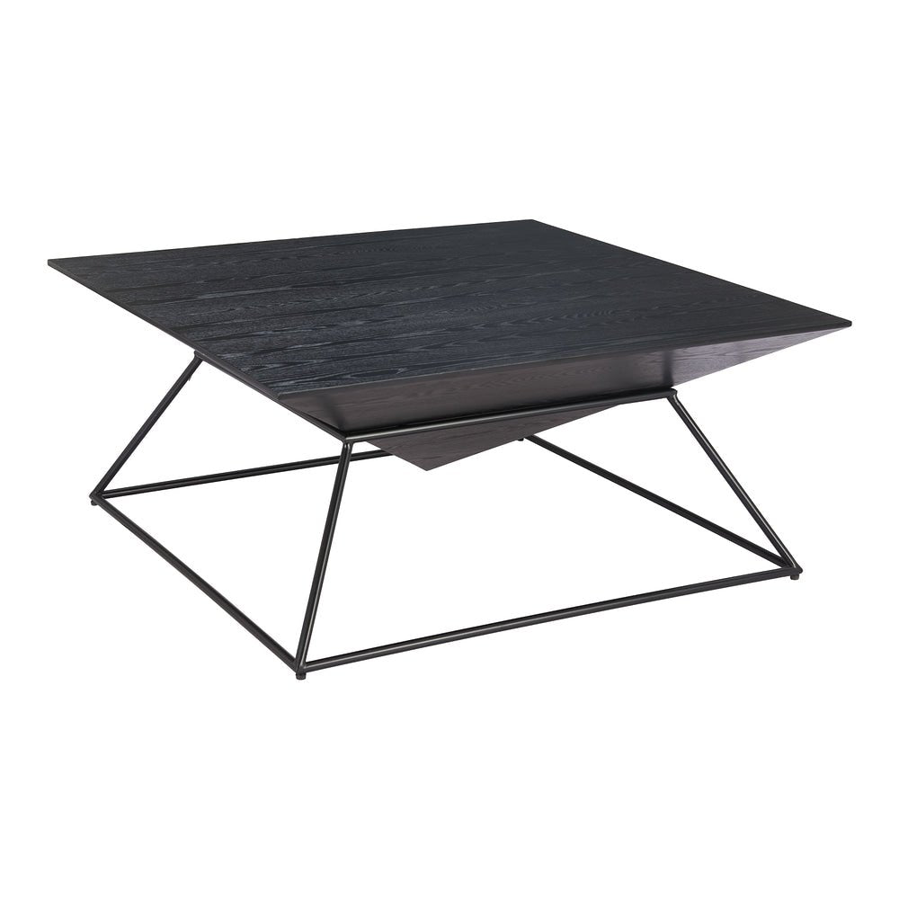 Mesa de Centro para Lobby de Hotel - ZUO PIRA - Negro - Cubierta de MDF y Estructura de Acero con Recubrimiento en Polvo - 110790 - Zuo - NOGAL BEAT - Mesa Comercial Interior