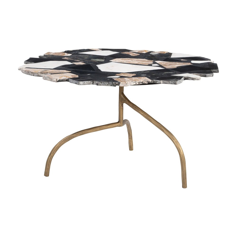 Mesa de Centro para Lounge - ZUO BAIA - Multicolor - Cubierta de Terrazo y Estructura de Hierro Forjado - 110602 - Zuo - NOGAL BEAT - Mesa Comercial Interior